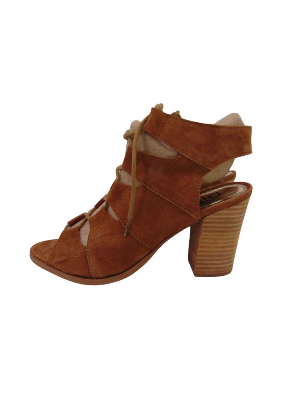Diba True Tren Dee Brown Suede Lace Up Heels Size 10 Gladiator Shoes Lace Up - Picture 3 of 11